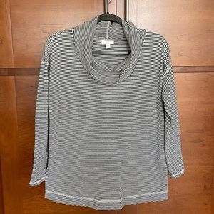 J Jill houndstooth ponte knit mock turtleneck tunic top new without tags